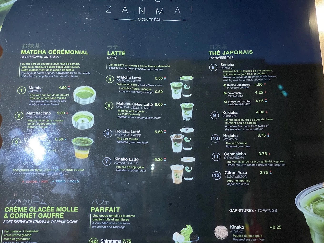MATCHA ZANMAI menu 3