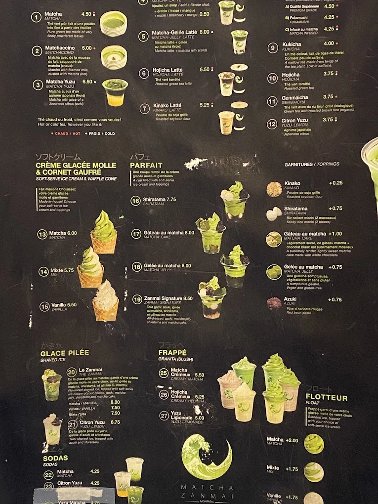 MATCHA ZANMAI menu 11