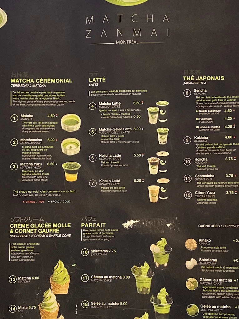 MATCHA ZANMAI menu 9
