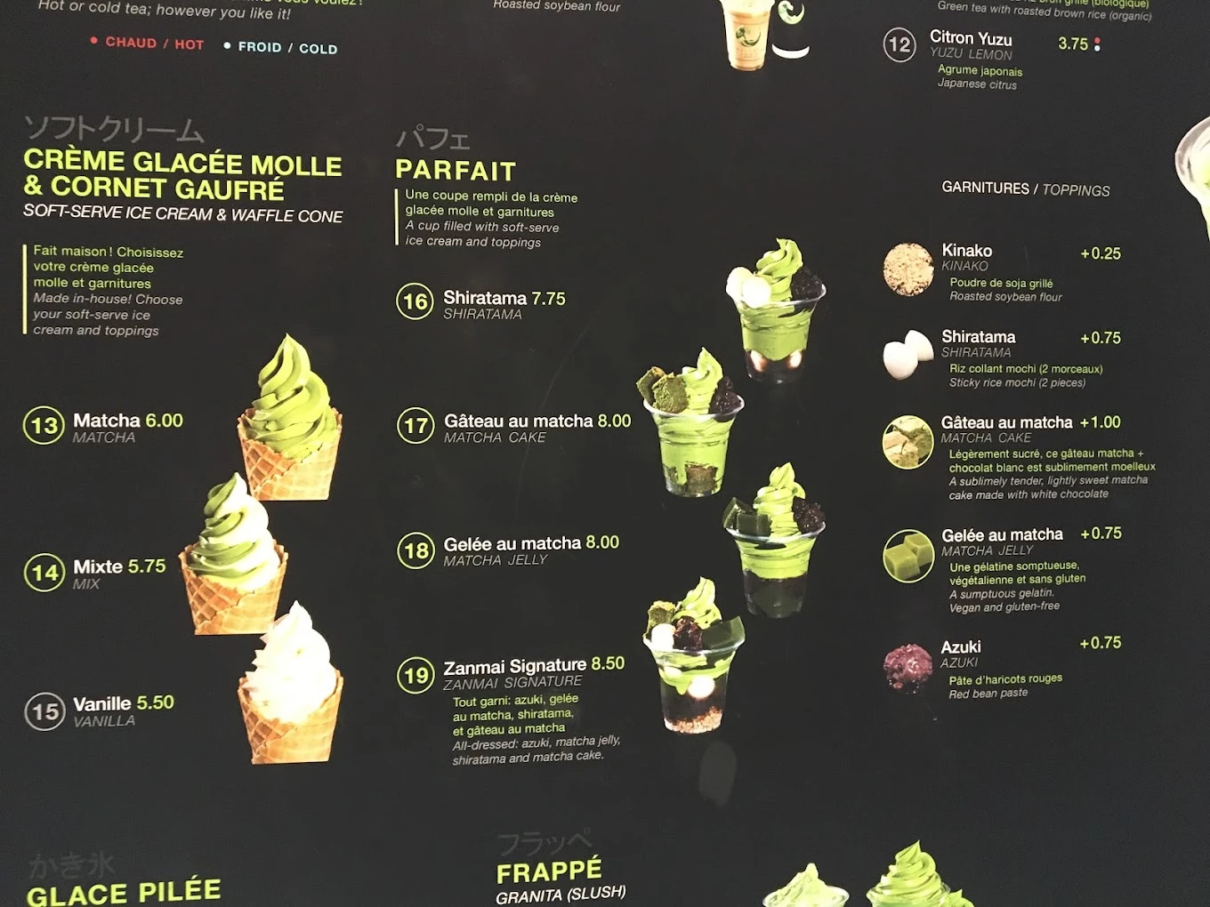 MATCHA ZANMAI menu 8